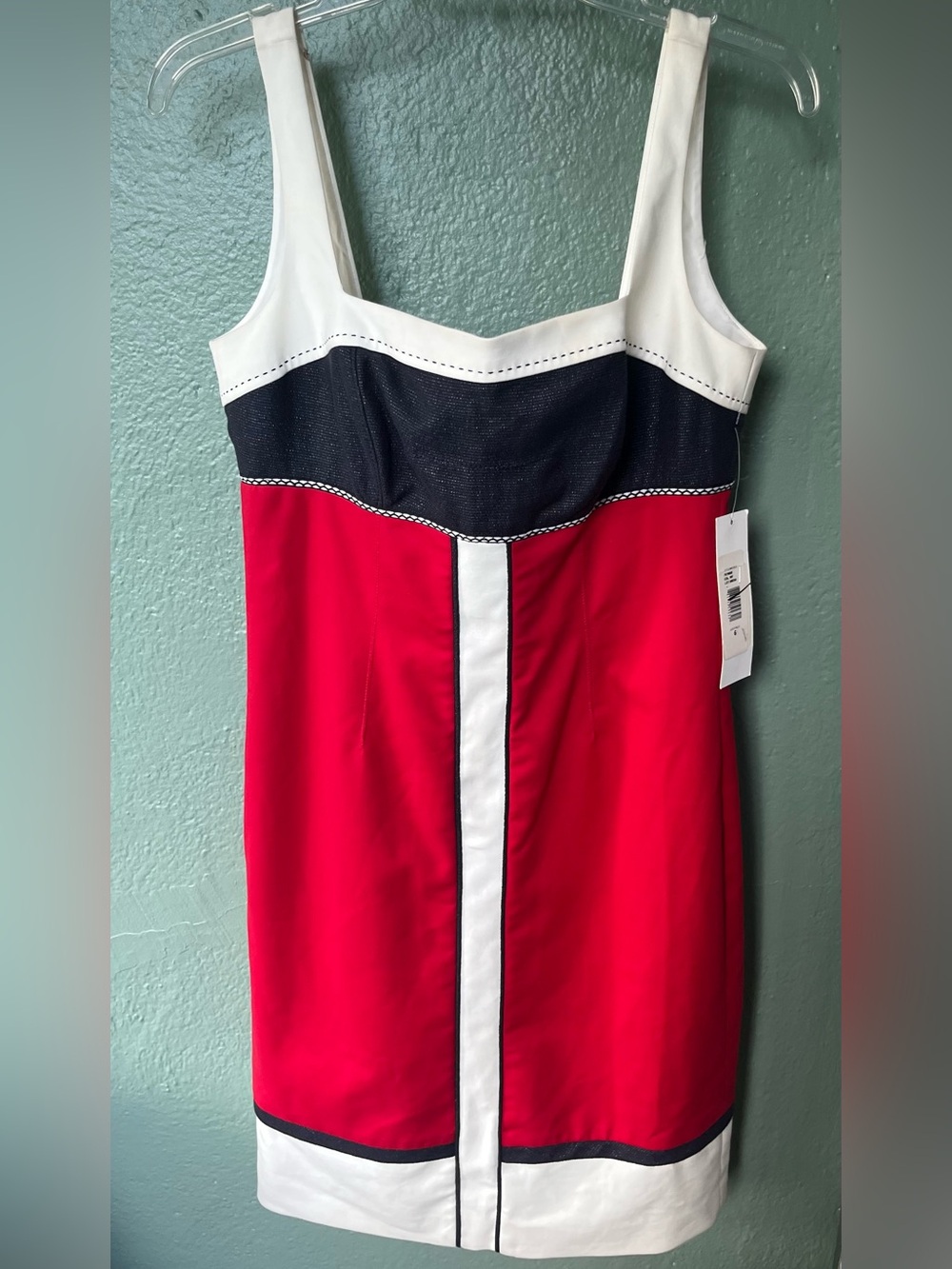Badgley Mischka 60’s style Midi Dress with Color Block Accents
